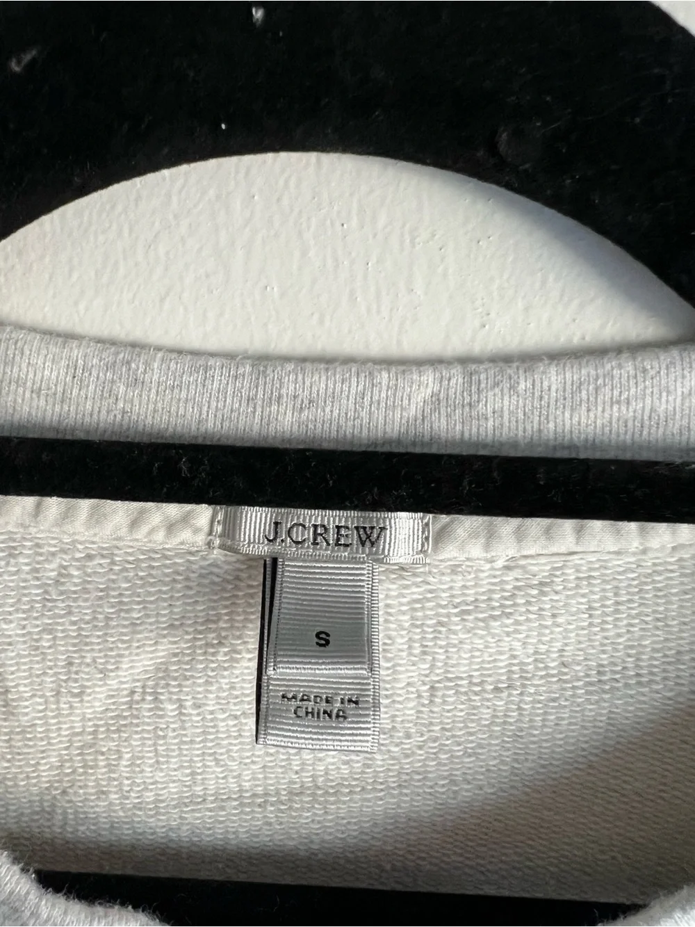 J. Crew Light Gray Crewneck Sweatshirt with Floral Cutout Embroidery